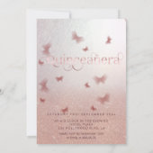 バラ金ゴールドグラデーションバタフライティアラQuinceanera Invit 招待状 (裏面)