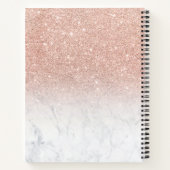 バラ金ゴールドグラデーションピンク白大理石の化粧用ヘア ノートブック (裏面)