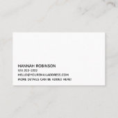 バラ金ゴールドグラデーションHello in Handwriting on White 名刺 (裏面)