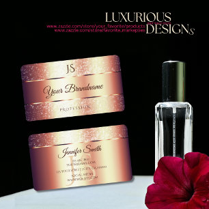 バラ金ゴールドグラマーきらめくグリッター及びモノグラム 名刺