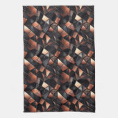 バラ金ゴールドグラムアンドブラック キッチンタオル (縦)