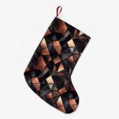 バラ金ゴールドグラムアンドブラック スモールクリスマスストッキング (正面 (吊り時))