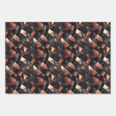 バラ金ゴールドグラムアンドブラック ラッピングペーパーシート (正面)