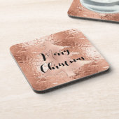 バラ金ゴールドグラムグリッタークリスマスツリー コースター (左側)