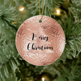 バラ金ゴールドグラムグリッタークリスマスツリー セラミックオーナメント