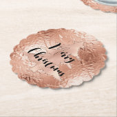 バラ金ゴールドグラムグリッタークリスマスツリー ペーパーコースター (アングル)