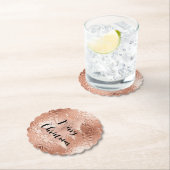 バラ金ゴールドグラムグリッタークリスマスツリー ペーパーコースター (インサイチュ)