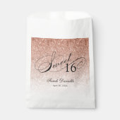 バラ金ゴールドグラムグリッタースウィート16スクリプトカスタム フェイバーバッグ (正面)