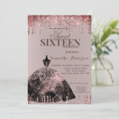 バラ金ゴールドグラムグリッタースパークスウィート16誕生日 招待状 (スタンド正面)