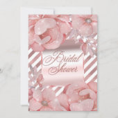バラ金ゴールドグラムグリッターフローラブライダルシャワー 招待状 (正面)