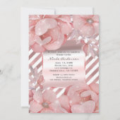 バラ金ゴールドグラムグリッターフローラブライダルシャワー 招待状 (裏面)