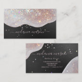 バラ金ゴールドグラムグリッターメイクアップアーティスト赤面ブラック 名刺 (正面/裏面)