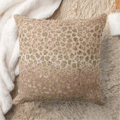 バラ金ゴールドグラムグリッターレオパード クッション (ブランケット)