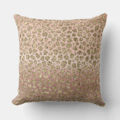 バラ金ゴールドグラムグリッターレオパード クッション (正面)