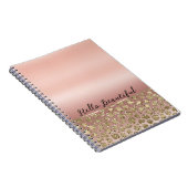 バラ金ゴールドグラムグリッターレオパード ノートブック (右側)