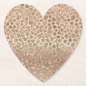 バラ金ゴールドグラムグリッターレオパード ペーパーコースター (正面)