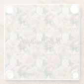 バラ金ゴールドグラムグリッツバラストライプフローラ ガラスコースター (裏面)