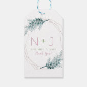 バラ金ゴールドグラムジオメトリック結婚ボタニカル ギフトタグ (裏面)