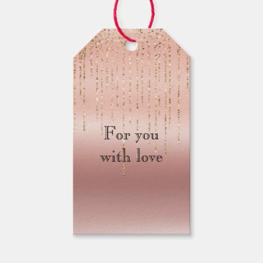 バラ金ゴールドグラムストリング ギフトタグ (正面)