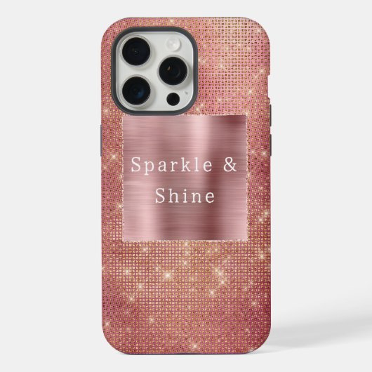 バラ金ゴールドグラムスパークル iPhoneケース (裏面)