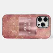 バラ金ゴールドグラムスパークル iPhoneケース (裏面横)