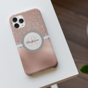 バラ金ゴールドグラムダイヤモンドモノグラムトレンディー iPhone 11 ケース