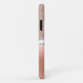 バラ金ゴールドグラムダイヤモンドモノグラムトレンディー Case-Mate iPhoneケース (裏面/右)