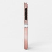 バラ金ゴールドグラムダイヤモンドモノグラムトレンディー Case-Mate iPhoneケース (裏面/左)