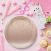 バラ金ゴールドグラムピーチスパークルストリングス結婚ズ ペーパープレート (パーティー)