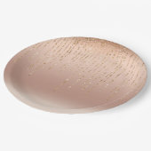 バラ金ゴールドグラムピーチスパークルストリングス結婚ズ ペーパープレート (アングル)