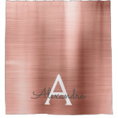 バラ金ゴールドグラムメタリックモノグラム シャワーカーテン (正面)