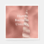 バラ金ゴールドグラムユニコーン誕生日 スタンダードランチョンナプキン (正面)