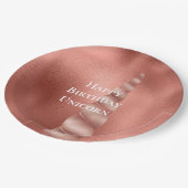 バラ金ゴールドグラムユニコーン誕生日 ペーパープレート (アングル)