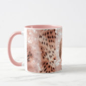 バラ金ゴールドグラムレオパードグリッター パーソナライズされた マグカップ (左)