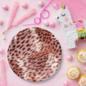 バラ金ゴールドグラムレオパード動物 ペーパープレート (パーティー)