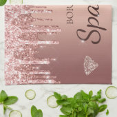 バラ金ゴールドグラム滴下グリッターを輝かせるために キッチンタオル (折り畳み)