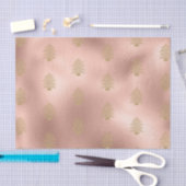 バラ金ゴールドグリジーグリッタークリスマスツリー 薄葉紙 (クラフト)