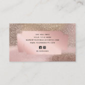 バラ金ゴールドグリッタリーパステルグラムウォーターカラーブラシ 名刺 (裏面)