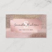 バラ金ゴールドグリッタリーパステルグラムウォーターカラーブラシ 名刺 (正面)