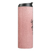 バラ金ゴールドグリッターあなたは懸命事ができる タンブラー (回転左)