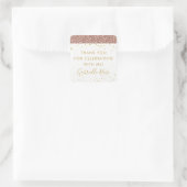 バラ金ゴールドグリッターありがとう好意ラベルステッカー スクエアシール (バッグ)