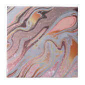 バラ金ゴールドグリッターおよび大理石 タイル (正面)