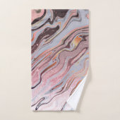 バラ金ゴールドグリッターおよび大理石 バスタオルセット (ハンドタオル)