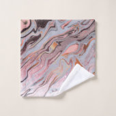 バラ金ゴールドグリッターおよび大理石 バスタオルセット (ウォッシュタオル)