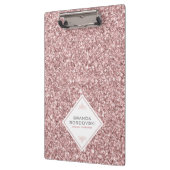 バラ金ゴールドグリッターおよび幾何学白色の形状 クリップボード (左)