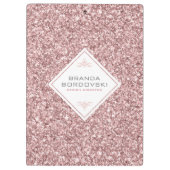 バラ金ゴールドグリッターおよび幾何学白色の形状 クリップボード (裏面)