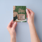 バラ金ゴールドグリッターお誕生日ケーキ50誕生日 チラシ (手)