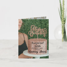 バラ金ゴールドグリッターお誕生日ケーキ50誕生日