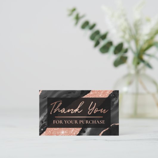 バラ金ゴールドグリッターお買い上げいただきありがとうございます 名刺 (スタンド正面)