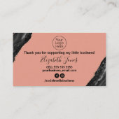 バラ金ゴールドグリッターお買い上げいただきありがとうございます 名刺 (裏面)